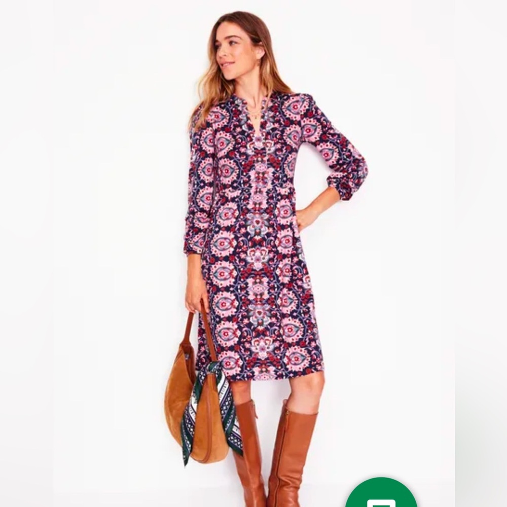 Boden Multi color Naomi Relaxed Jersey Dress EUC